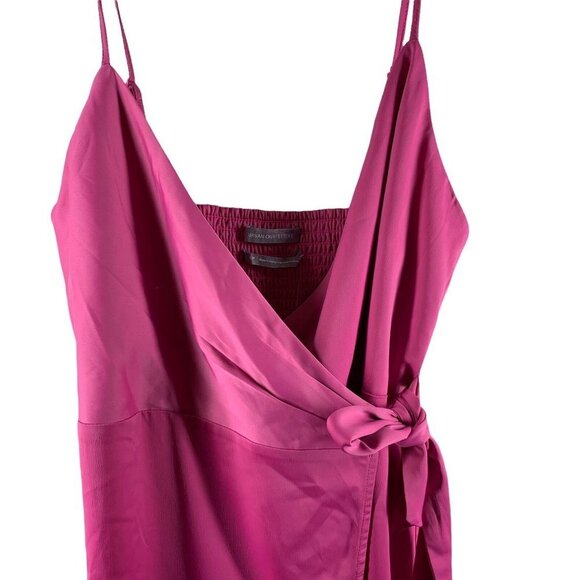 NWT Urban Outfitters Pink Silky QUINN Strappy Wrap Dress Size Small - Picture 5 of 9